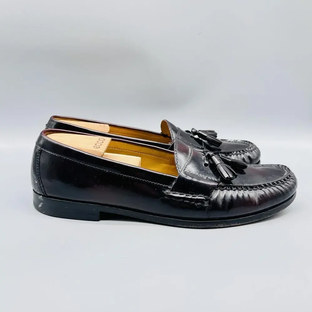 Cole Haan Shoes Mens 11.5 Burgundy Leather Tassel Loafers Dress Moc Toe Slip On
